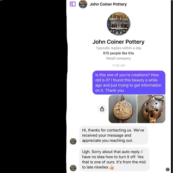 Vintage clay/pottery (Fairy Ocarina ) musical 5 hole flute - Picture 13 of 13